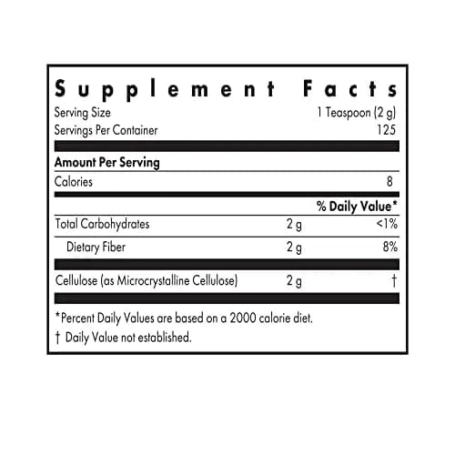 Allergy Research Group Dietary Fiber Cellulose Powder 250 g | Insoluble, Non-Fermentable for Digestion Support thumbnail 2