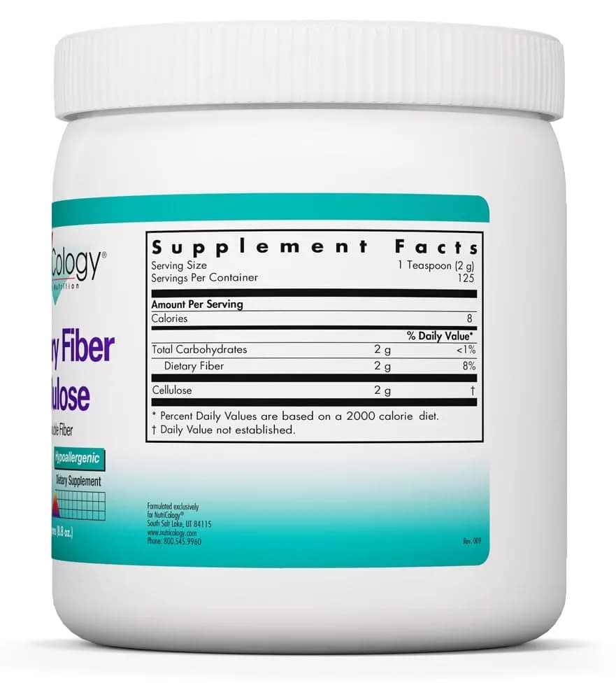 Allergy Research Group Dietary Fiber Cellulose Powder 250 g | Insoluble, Non-Fermentable for Digestion Support thumbnail 4