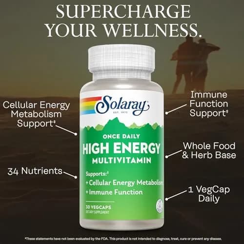 SOLARAY Once Daily High Energy Multivitamin 30 VegCaps | Supports Cellular Energy & Immunity thumbnail 3