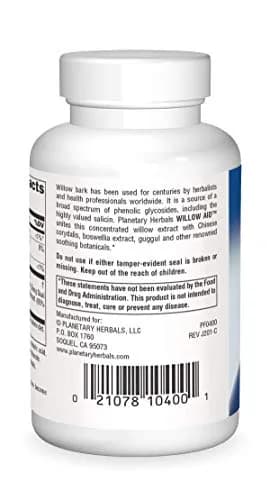 Planetary Herbals Willow Aid Tablets, 60 Count | Concentrated Willow Extract & Botanicals for Natural Pain Relief thumbnail 2
