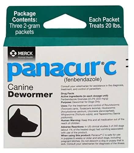 Panacur Canine Dewormer 2g | Treats Roundworms, Hookworms, Whipworms & Tapeworms in Dogs thumbnail 1