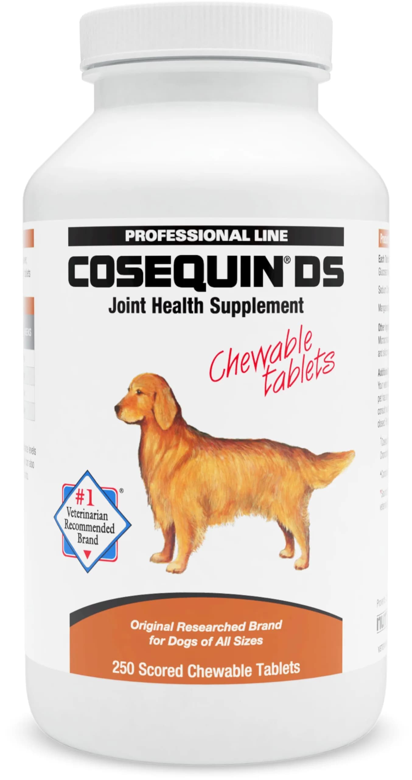 Nutramax Cosequin Joint Supplement for Dogs, Chewable Tablets, 250 Count | Glucosamine & Chondroitin for Joint Health — WHITE