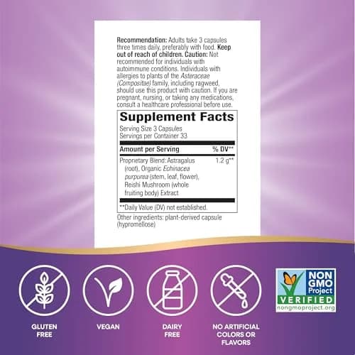Nature's Way Echinacea, Astragalus & Reishi Immune Blend, 100 Capsules | Supports Immune Health & Wellness thumbnail 5