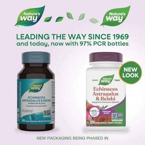 Nature's Way Echinacea, Astragalus & Reishi Immune Blend, 100 Capsules | Supports Immune Health & Wellness thumbnail 2