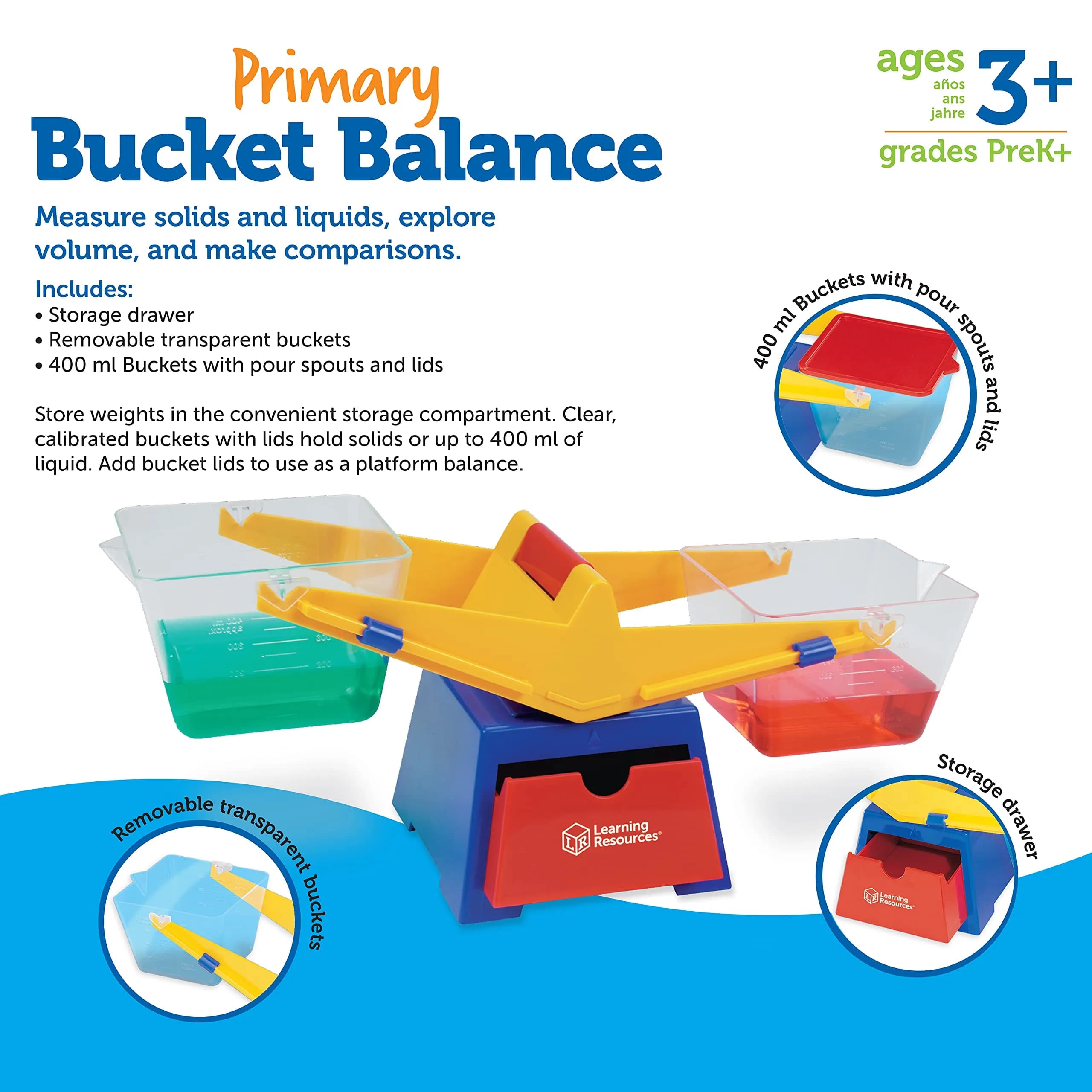 Learning Resources Primary Bucket Balance | STEM Learning Tool for Ages 3+ - view 7