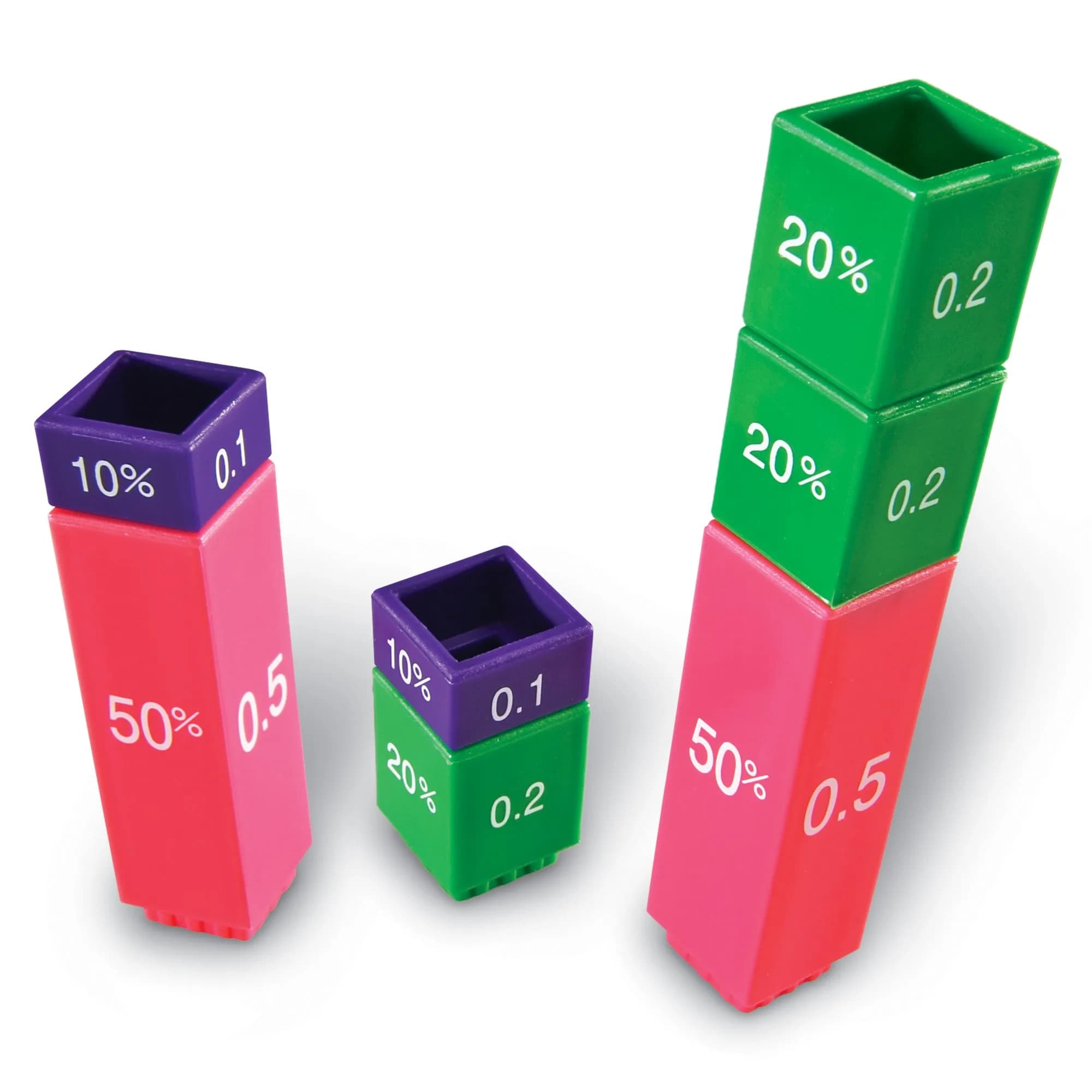 Learning Resources Fraction Tower Equivalency Cubes Set of 51 | Educational Math Manipulatives for Kids Ages 6+ - view 2