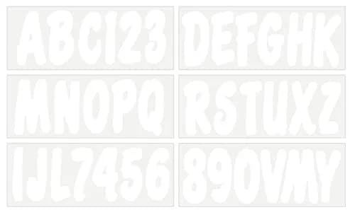 Hardline Products Series 200 Boat Registration Numbers Kit 3 Inch Solid White Marine Vinyl Lettering & Decals | UV & Fuel Resistant thumbnail 1