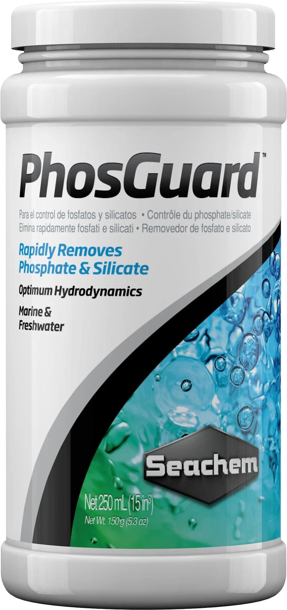 Seachem PhosGuard Phosphate and Silicate Remover 250 mL (8.45 Fl Oz) | For Marine and Freshwater Aquariums — 250 mL