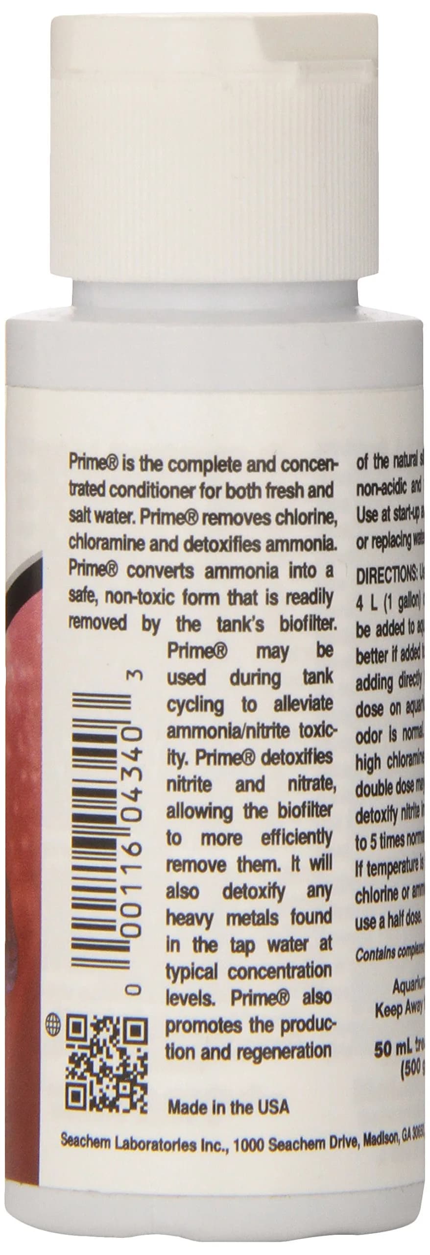 Seachem Prime 50 mL Fresh and Saltwater Conditioner | Removes Chlorine & Chloramine - view 2