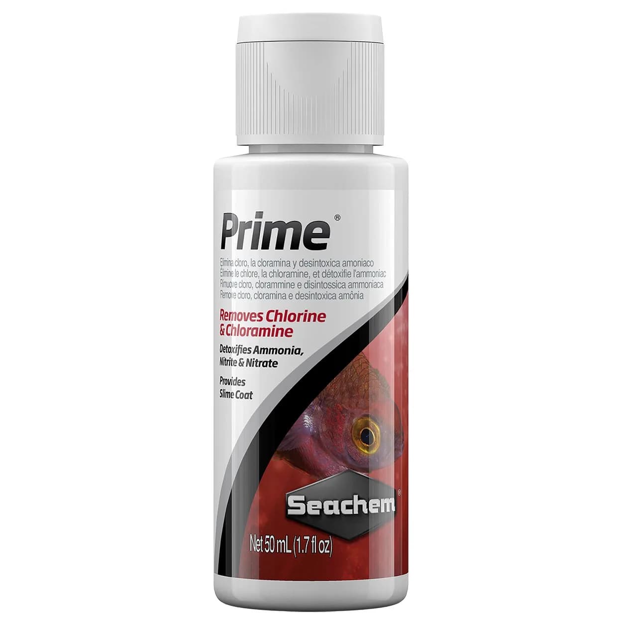 Seachem Prime Fresh and Saltwater Conditioner 500 ml (16.9 Fl Oz) | Removes Chlorine & Chloramine — 50 mL / Conditioner