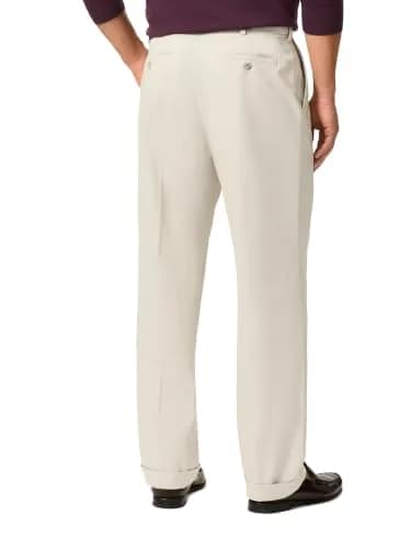 Dockers Men's Relaxed Fit Comfort Khaki Pants - Pleated, Porcelain Khaki, 36W x 30L | Wrinkle-Resistant, Stretch Comfort thumbnail 4