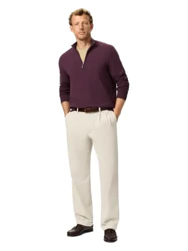 Dockers Men's Relaxed Fit Comfort Khaki Pants - Pleated, Porcelain Khaki, 36W x 30L | Wrinkle-Resistant, Stretch Comfort thumbnail 2