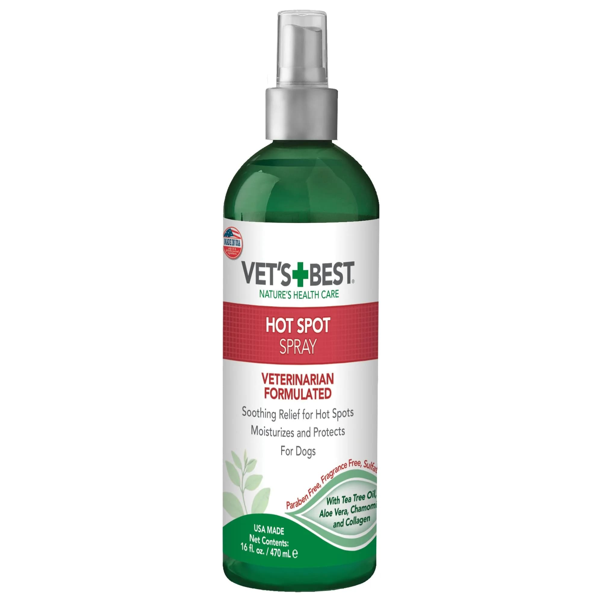 Vet's Best Dog Hot Spot Itch Relief Spray, 16 oz | No-Alcohol, Soothes Skin, Fast Relief — No Color