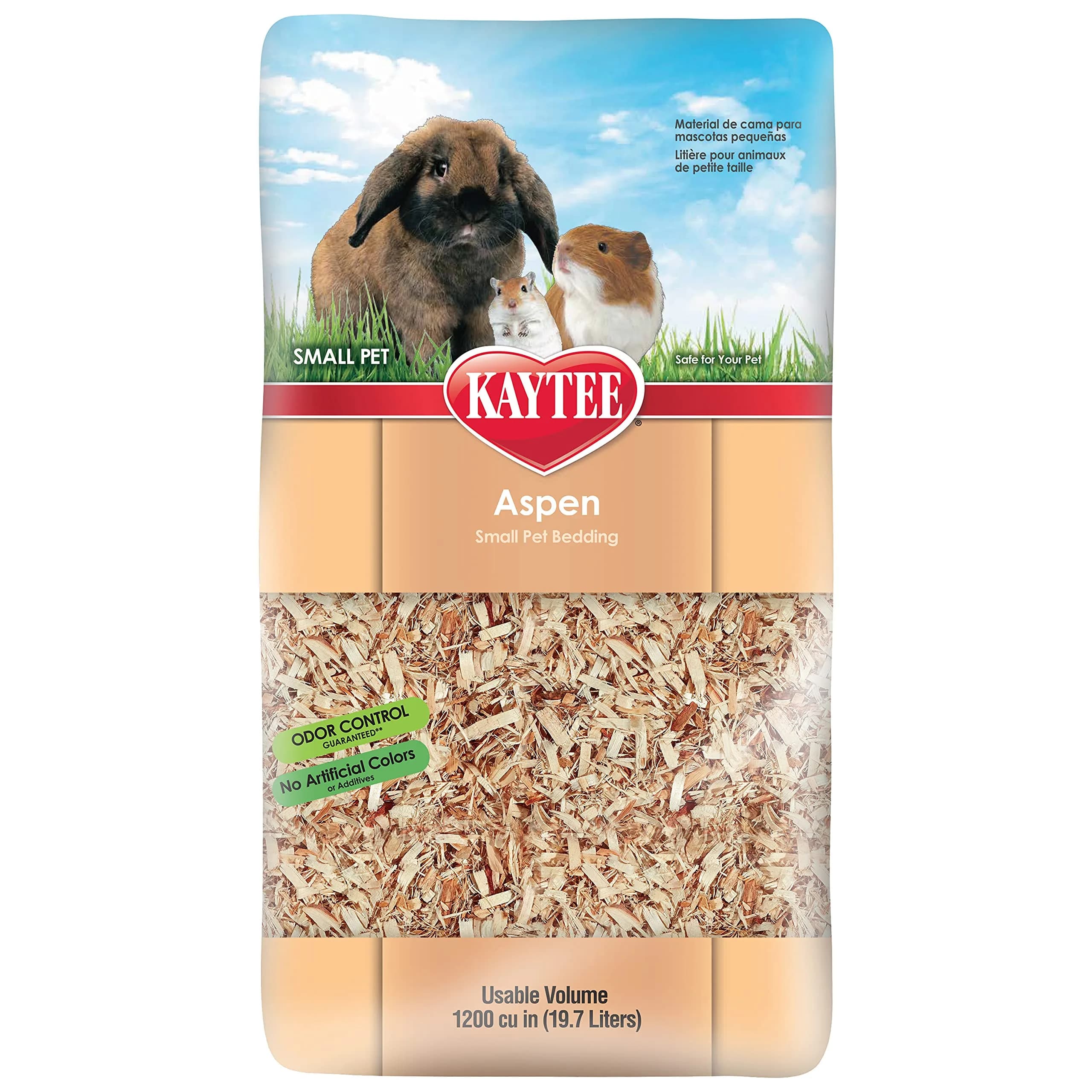 Kaytee Aspen Bedding for Small Animals 19.7 Liter | Dust-Free Aspen Shavings for Hamsters & Rabbits