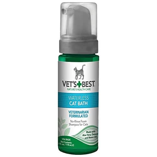 Vet's Best Waterless Cat Bath Dry Shampoo 4 oz | No-Rinse Formula for Sensitive Skin thumbnail 1