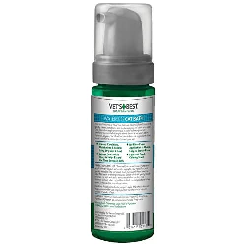 Vet's Best Waterless Cat Bath Dry Shampoo 4 oz | No-Rinse Formula for Sensitive Skin thumbnail 2
