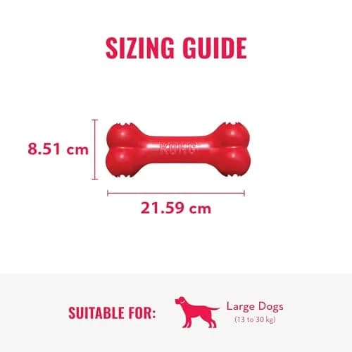 KONG Goodie Bone Natural Rubber Treat-Dispensing Dog Toy Medium | Durable Chew Toy for Dogs thumbnail 3