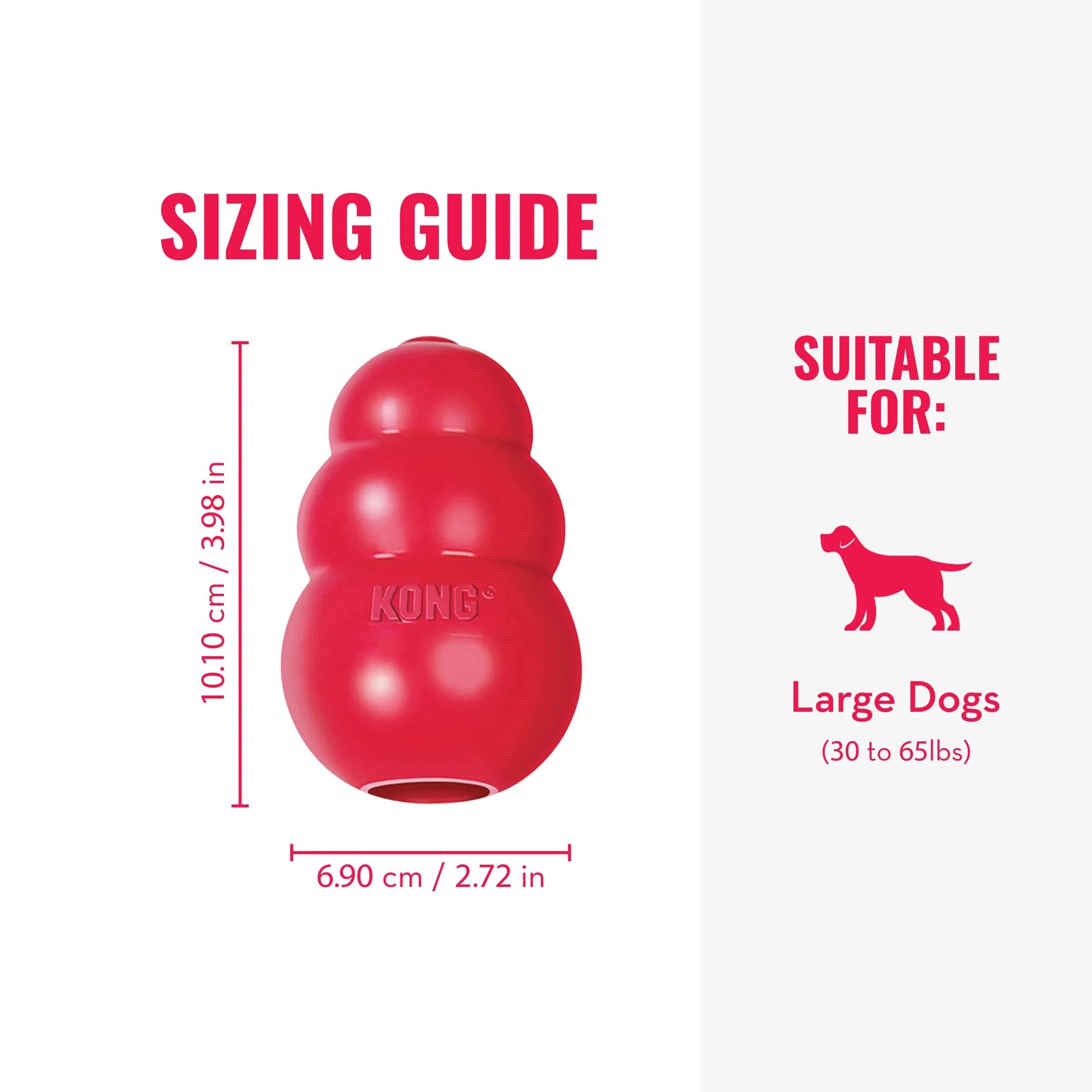 KONG Classic Stuffable Dog Toy, Natural Rubber Chew, Large (222 g / 7.8 oz) | Durable Chew Toy for Large Dogs - view 4