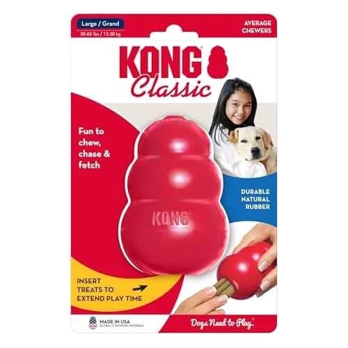 KONG Classic Stuffable Dog Toy, Natural Rubber Chew, Large (222 g / 7.8 oz) | Durable Chew Toy for Large Dogs thumbnail 9