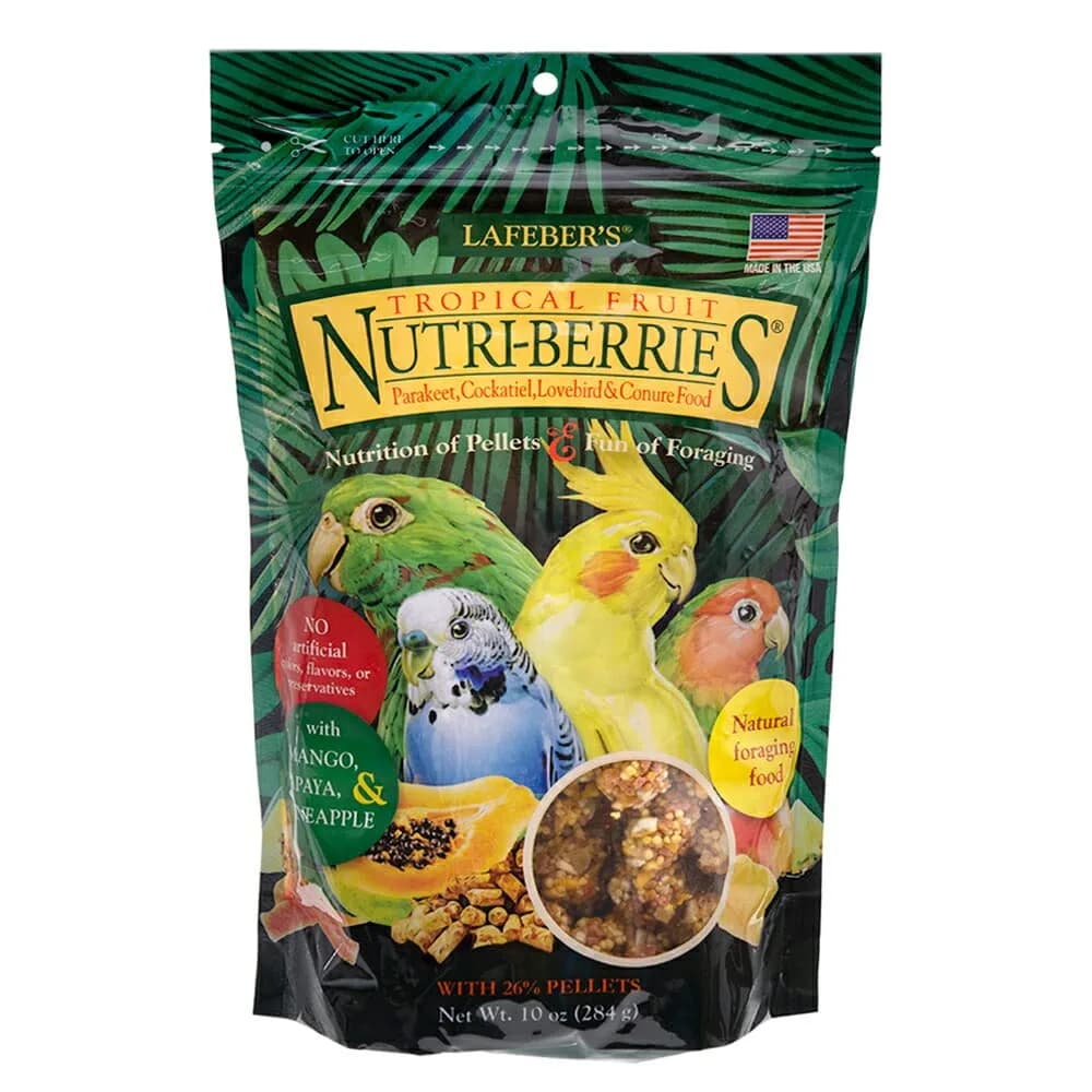 LAFEBER'S Tropical Fruit Nutri-Berries Pet Bird Food 283.5 g (10 oz) | Nutritionally Complete Foraging Diet - main product image