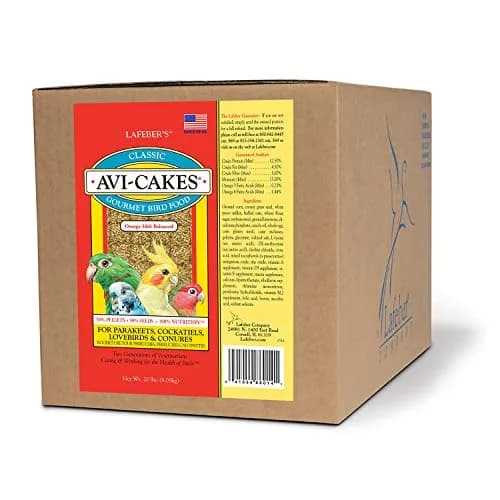 LAFEBER'S Classic Avi-Cakes for Cockatiels & Parakeets 9.07 kg (20 lb) | Nutritionally Complete Foraging Food — 20 Pound