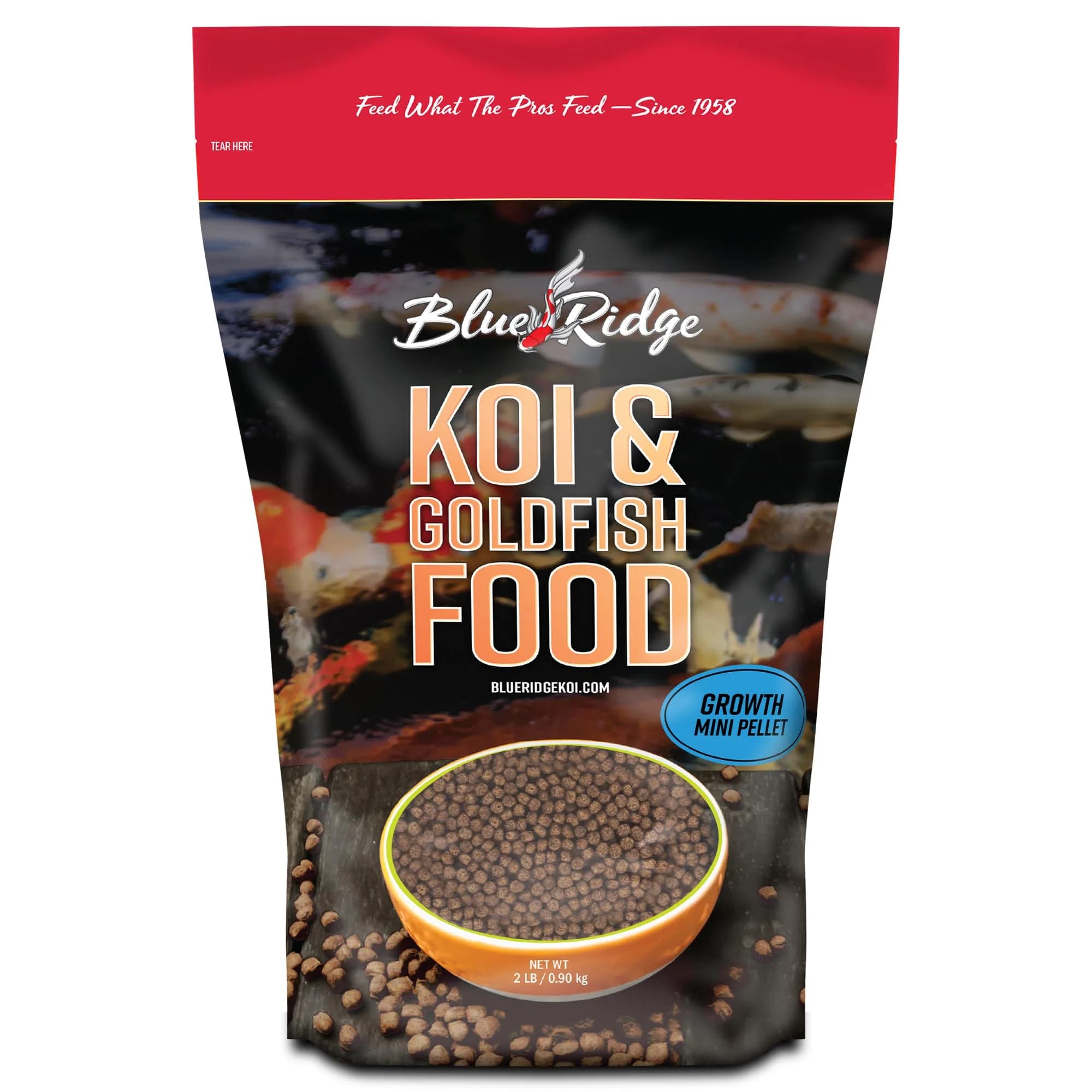 Blue Ridge Koi Fish Food 2lb - Mini Growth Formula Floating Pellets | Premium Koi & Goldfish Food for Ponds - main product image