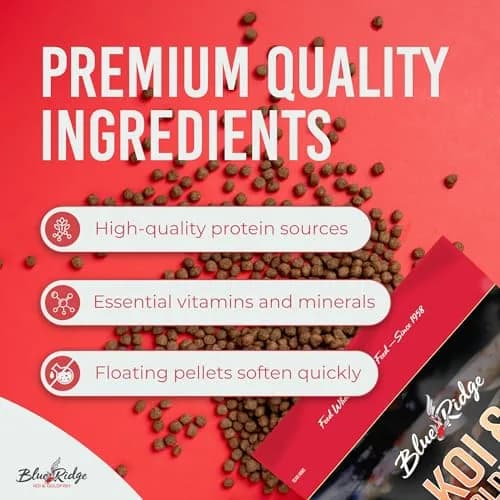 Blue Ridge Koi Fish Food 2lb - Mini Growth Formula Floating Pellets | Premium Koi & Goldfish Food for Ponds thumbnail 4
