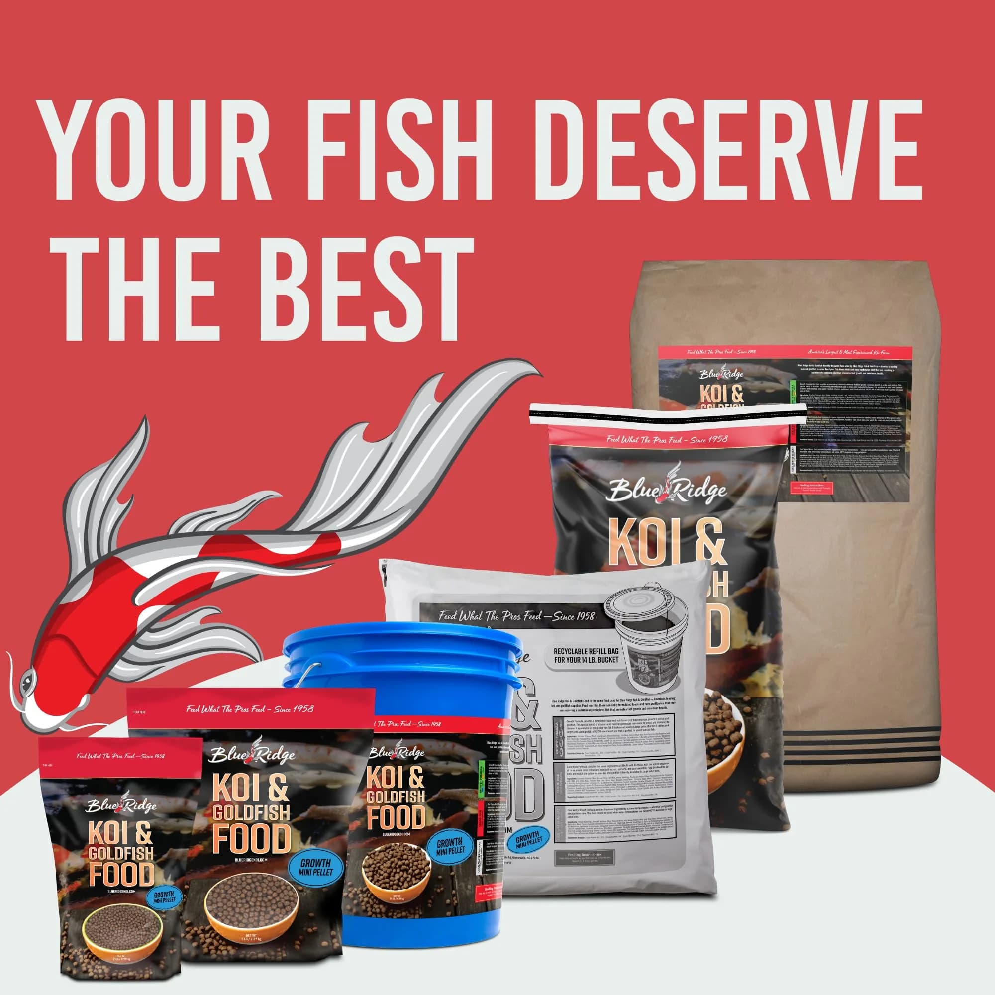 Blue Ridge Koi Fish Food 2lb - Mini Growth Formula Floating Pellets | Premium Koi & Goldfish Food for Ponds - view 8