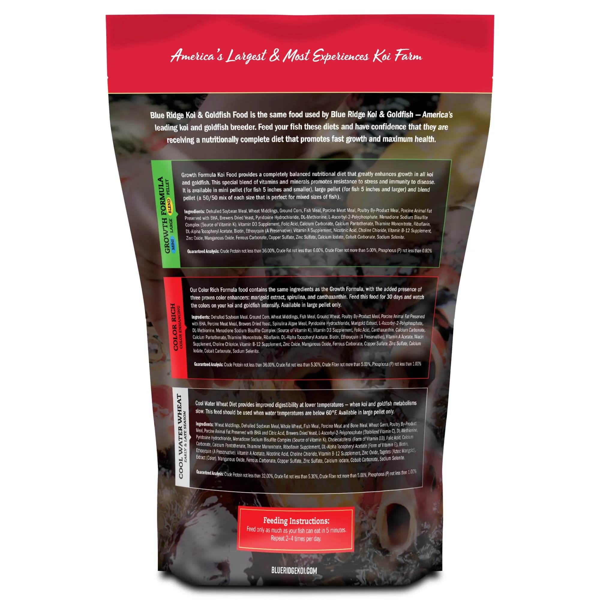 Blue Ridge Koi Fish Food 2lb - Mini Growth Formula Floating Pellets | Premium Koi & Goldfish Food for Ponds - view 2