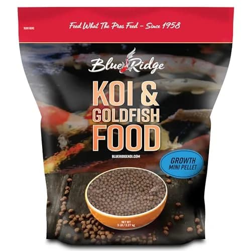 Blue Ridge Koi Fish Food, Growth Formula Mini, 1/8" Pellets, 5 lb (2.27 kg) | Supports Vibrant Color & Active Growth thumbnail 1