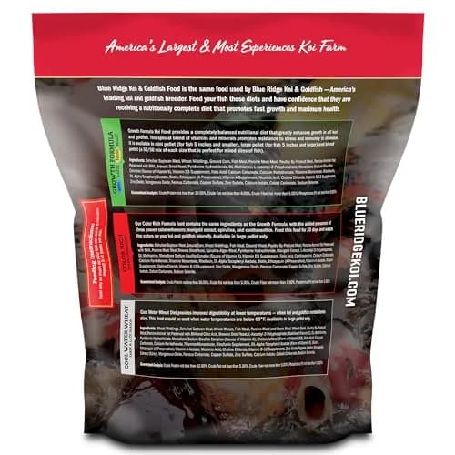 Blue Ridge Koi Fish Food, Growth Formula Mini, 1/8" Pellets, 5 lb (2.27 kg) | Supports Vibrant Color & Active Growth thumbnail 2
