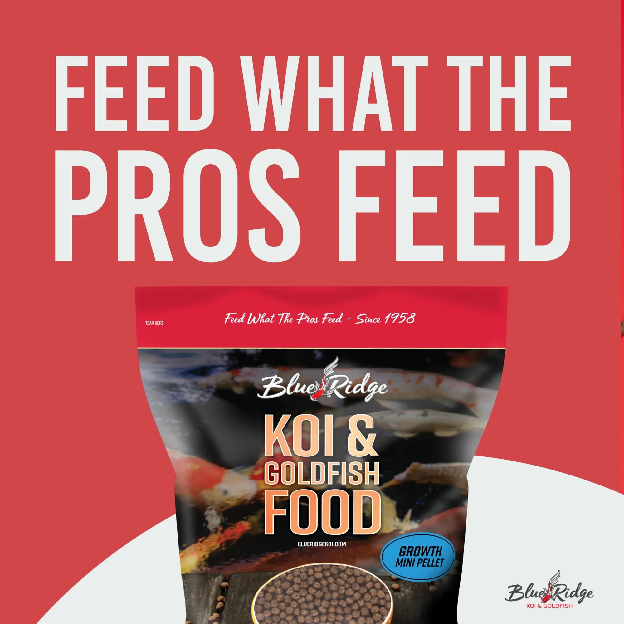 Blue Ridge Koi Fish Food, Growth Formula Mini, 1/8" Pellets, 5 lb (2.27 kg) | Supports Vibrant Color & Active Growth - view 3