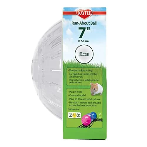 Kaytee 7" Clear Run-About Exercise Ball for Hamster & Gerbil Pets | Safe, Durable Polycarbonate, 7-Inch Diameter, Clear thumbnail 7