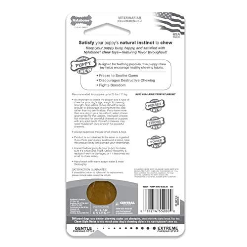 Nylabone Puppy Chew Teething Bone Dog Chew Toy, Chicken Flavor, Small (50g / 1.76oz) | Soothes Gums & Teaches Healthy Chewing thumbnail 7