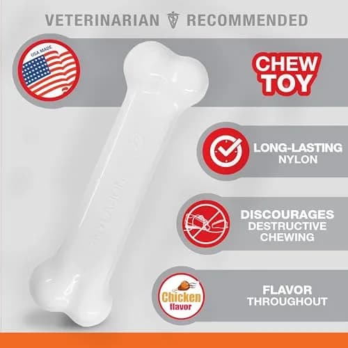 Nylabone Power Chew Original Bone Dog Chew Toy, Chicken Flavor, Small | Durable Chew Toy for Small Dogs Up to 25 lbs thumbnail 3