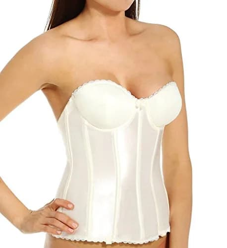 Va Bien Women's Smooth Satin Hourglass Bustier 32C | Firm Control, Convertible Straps, Imported thumbnail 1