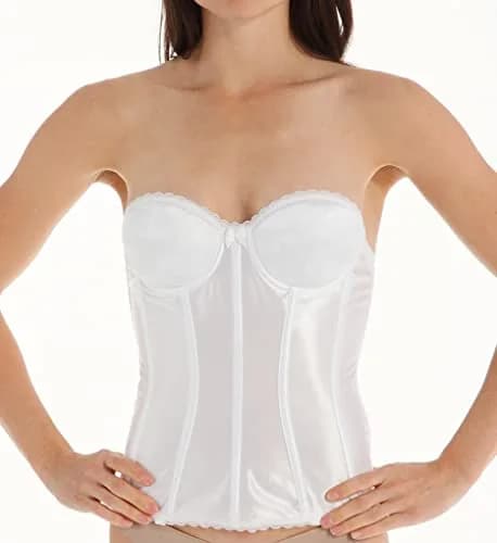 Va Bien Women's Smooth Satin Hourglass Bustier 32C | Firm Control, Convertible Straps, Imported thumbnail 3