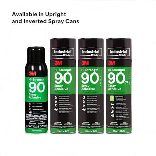3M Hi-Strength 90 Spray Adhesive 17.6 oz (499 g) | Permanent Clear Glue for Industrial Use thumbnail 8