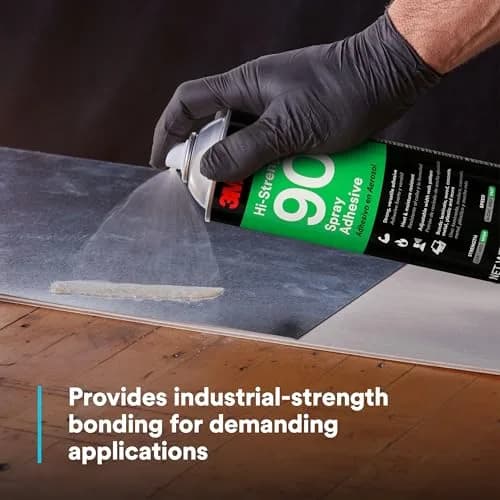 3M Hi-Strength 90 Spray Adhesive 17.6 oz (499 g) | Permanent Clear Glue for Industrial Use thumbnail 3