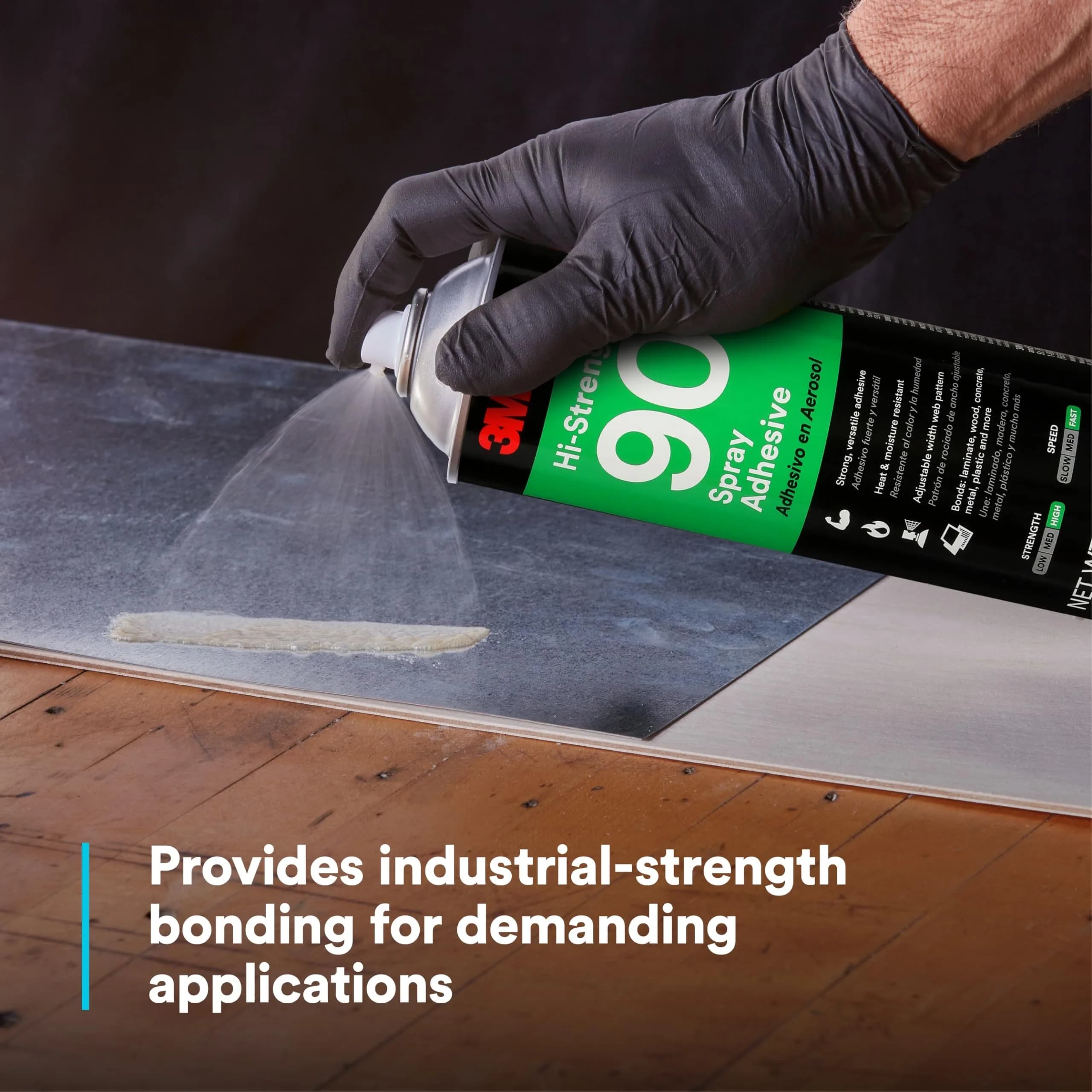 3M Hi-Strength 90 Spray Adhesive 17.6 oz (499 g) | Permanent Clear Glue for Industrial Use - view 3