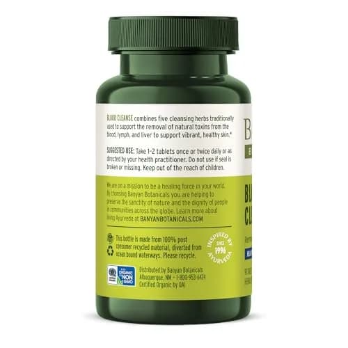 Banyan Botanicals Organic Blood Cleanse Tablets | Natural Liver & Skin Detox Support thumbnail 8