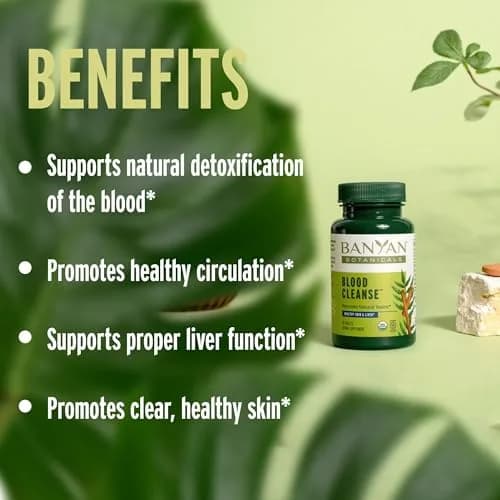 Banyan Botanicals Organic Blood Cleanse Tablets | Natural Liver & Skin Detox Support thumbnail 3