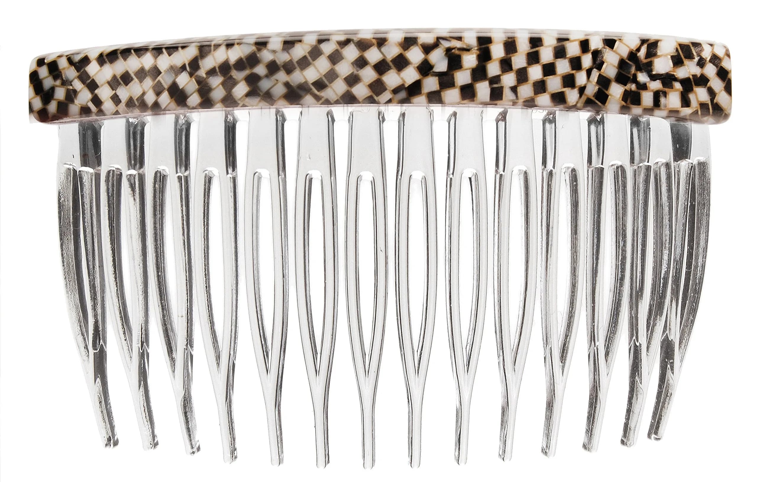France Luxe Basic Side Comb, Opera Silver, 4.9cm x 7.3cm | Handcrafted in France Styling Solution - main product image