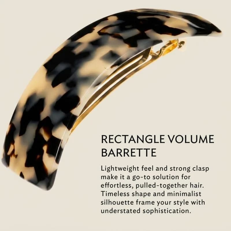 France Luxe Large Ivory Tortoiseshell Barrette for Thick Hair | French Handcrafted Luxury thumbnail 4