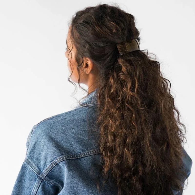 France Luxe Large Brown Hair Barrette 3.75" | Thick Hair, French Craftsmanship thumbnail 3