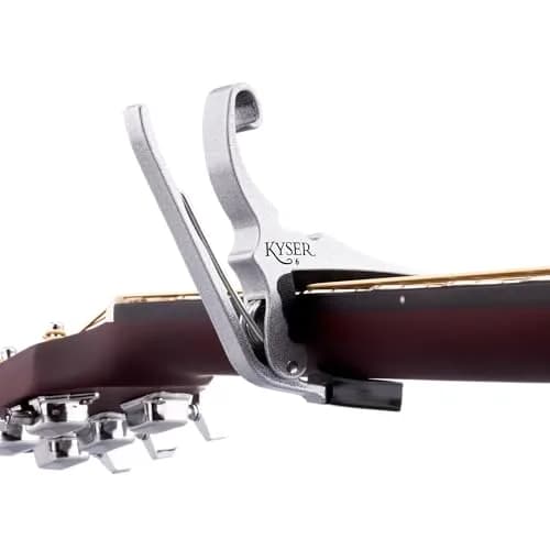 Kyser Quick-Change KG6SA Guitar Capo for 6-String Acoustic Guitars, Silver | Professional Quality Aluminum thumbnail 3