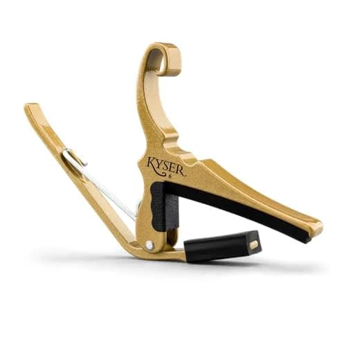 Kyser Quick-Change Guitar Capo for 6-string Acoustic Guitars, Gold, KG6GA | Professional Quality Aluminum with Steel Spring — Gold
