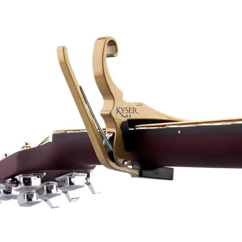 Kyser Quick-Change Guitar Capo for 6-string Acoustic Guitars, Gold, KG6GA | Professional Quality Aluminum with Steel Spring thumbnail 3