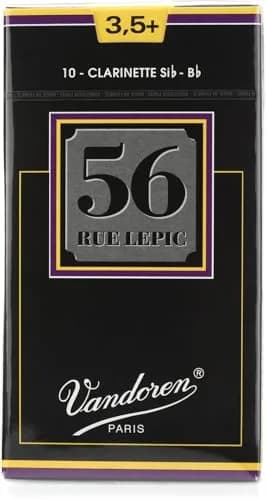 Vandoren 56 Rue Lepic Bb Clarinet Reeds #3.5+ (10-Pack) | Rich, Centered, Pure Sound thumbnail 4