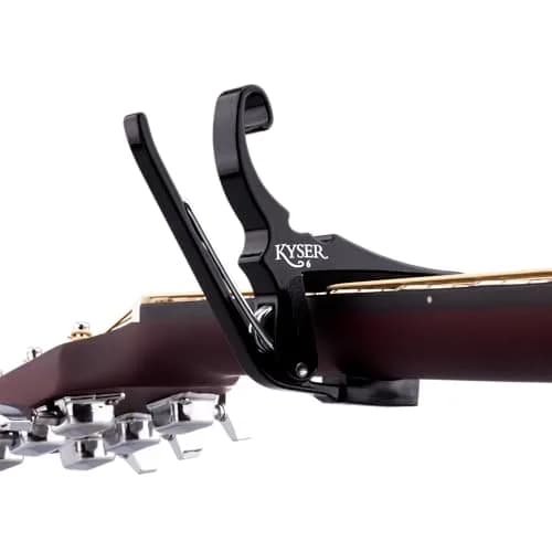 Kyser Quick-Change Guitar Capo for 6-string Acoustic Guitars, Black, KG6BA | One-Handed Pitch Transposition thumbnail 3